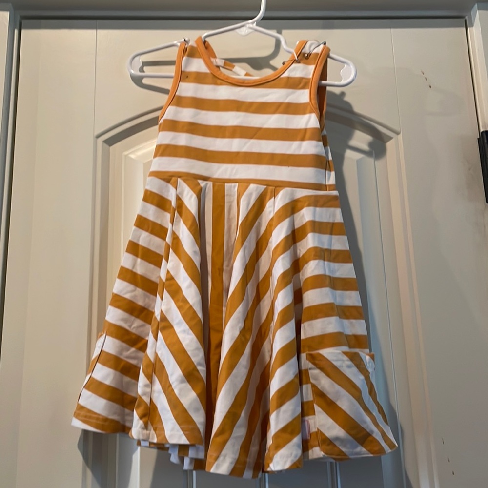 Girls Gold and White Dress